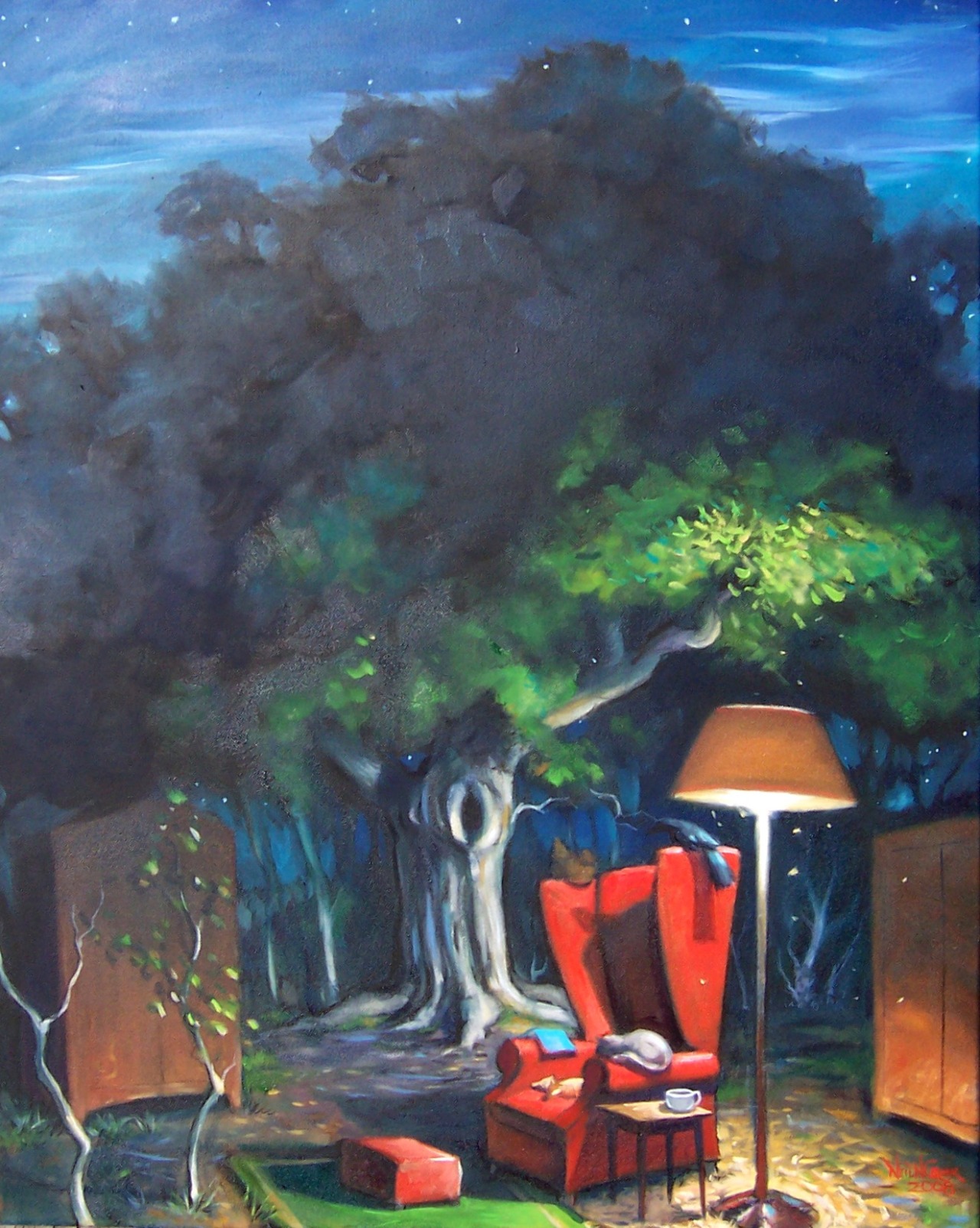 A Relaxing Perusal of a Mentally Stimulating Nature — painting by Neil H. Cronk