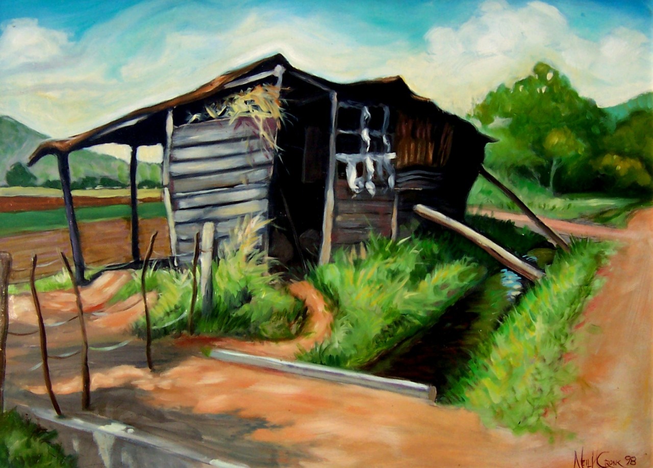 Bodega, Jacona, Michoacán — painting by Neil H. Cronk