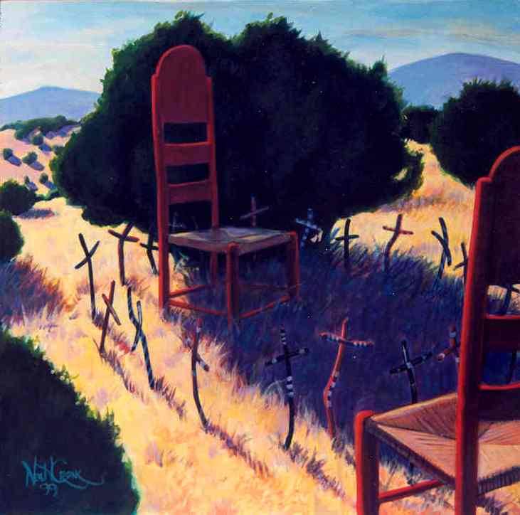 Chair Offering III — painting by Neil H. Cronk