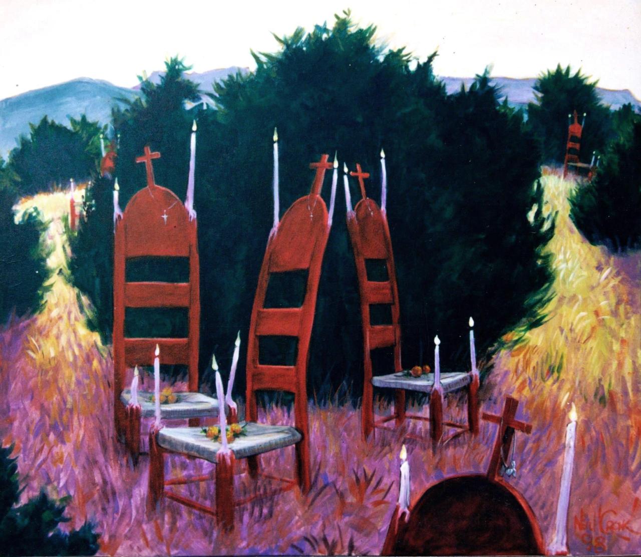Chair Offerings — painting by Neil H. Cronk