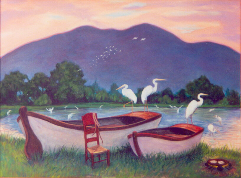 Desayuno Con Garzas — painting by Neil H. Cronk