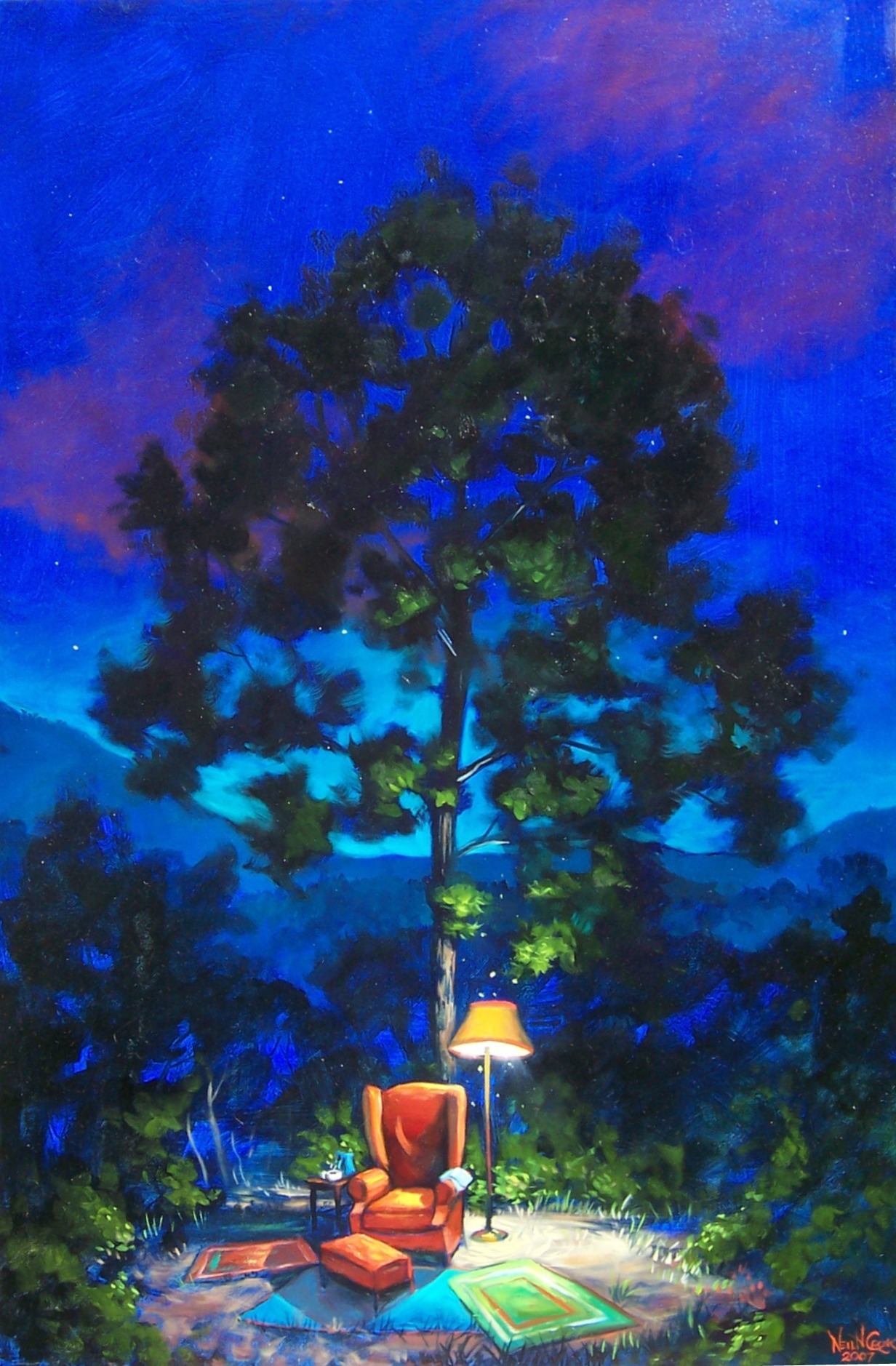 Early Morning Read — painting by Neil H. Cronk