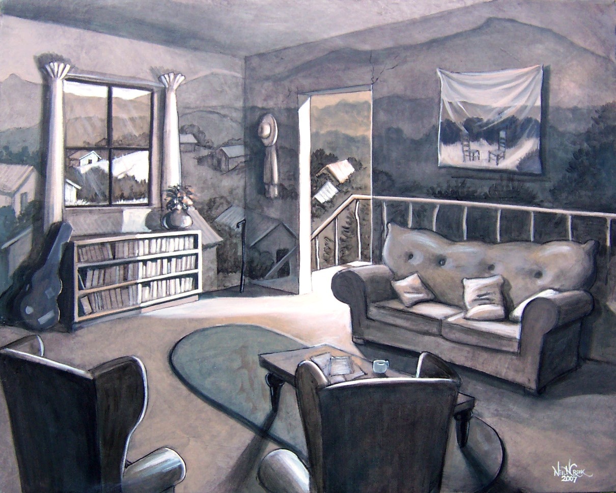 Looking Over the Town — painting by Neil H. Cronk