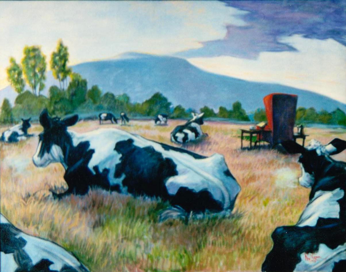 Morning With Cows — painting by Neil H. Cronk