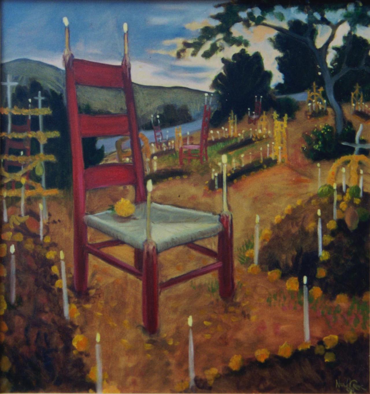 Noche de Muertos, Chericuato, Michoacán — painting by Neil H. Cronk