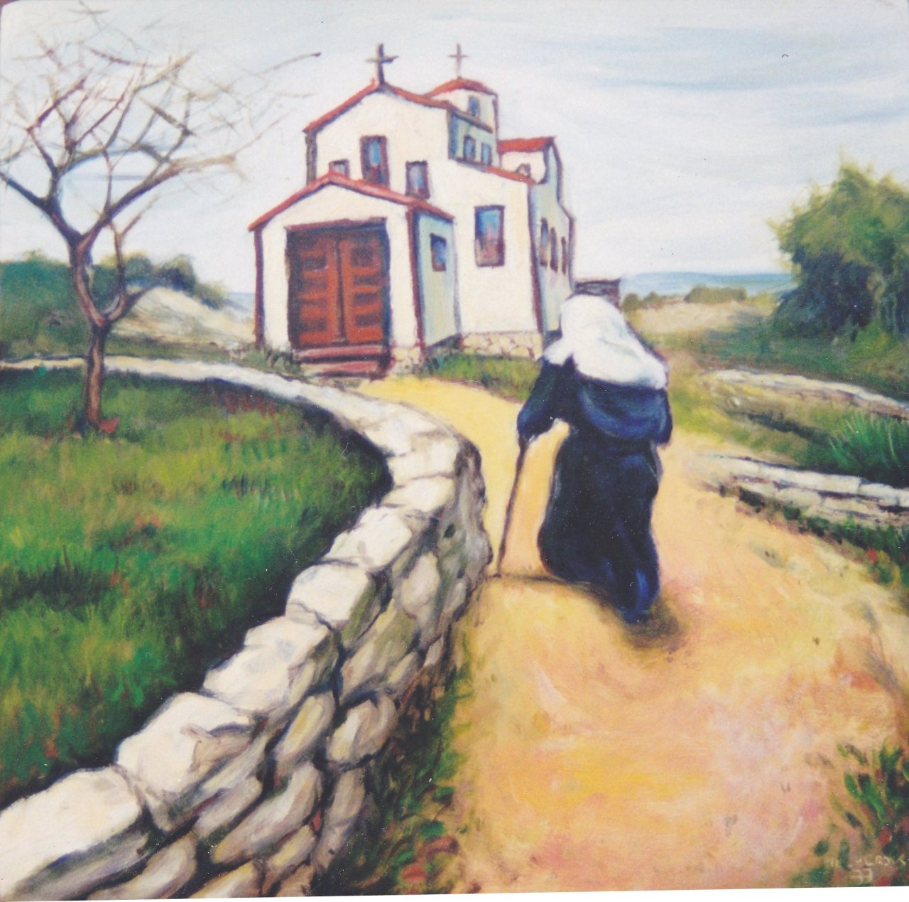 Nun & Church — painting by Neil H. Cronk