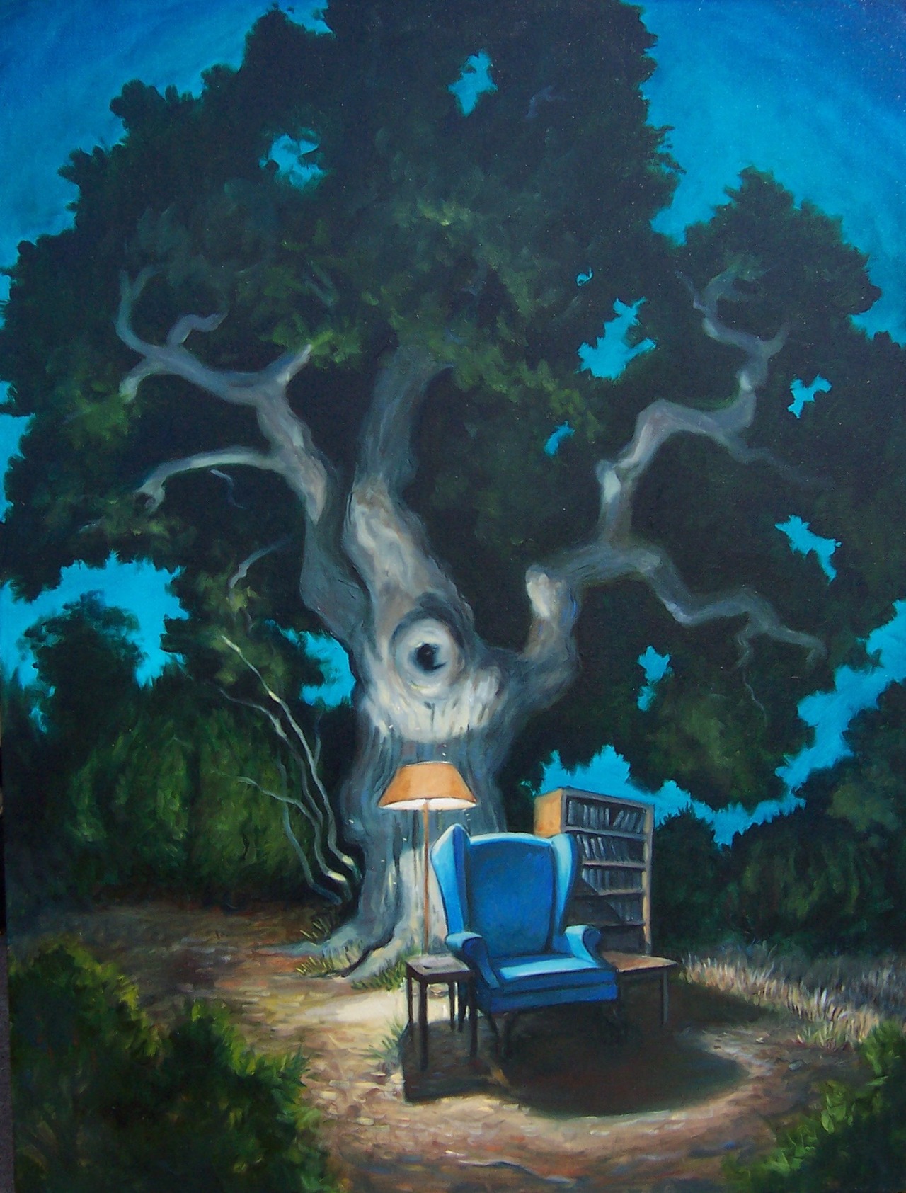 Oak Library Set — painting by Neil H. Cronk