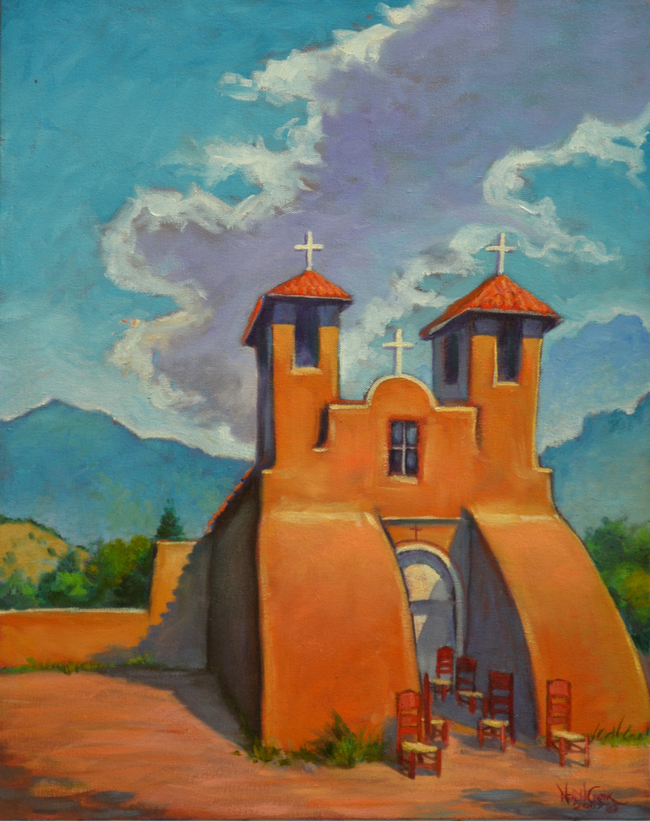 San Francisco de Asís, Rancho de Taos (Front) — painting by Neil H. Cronk